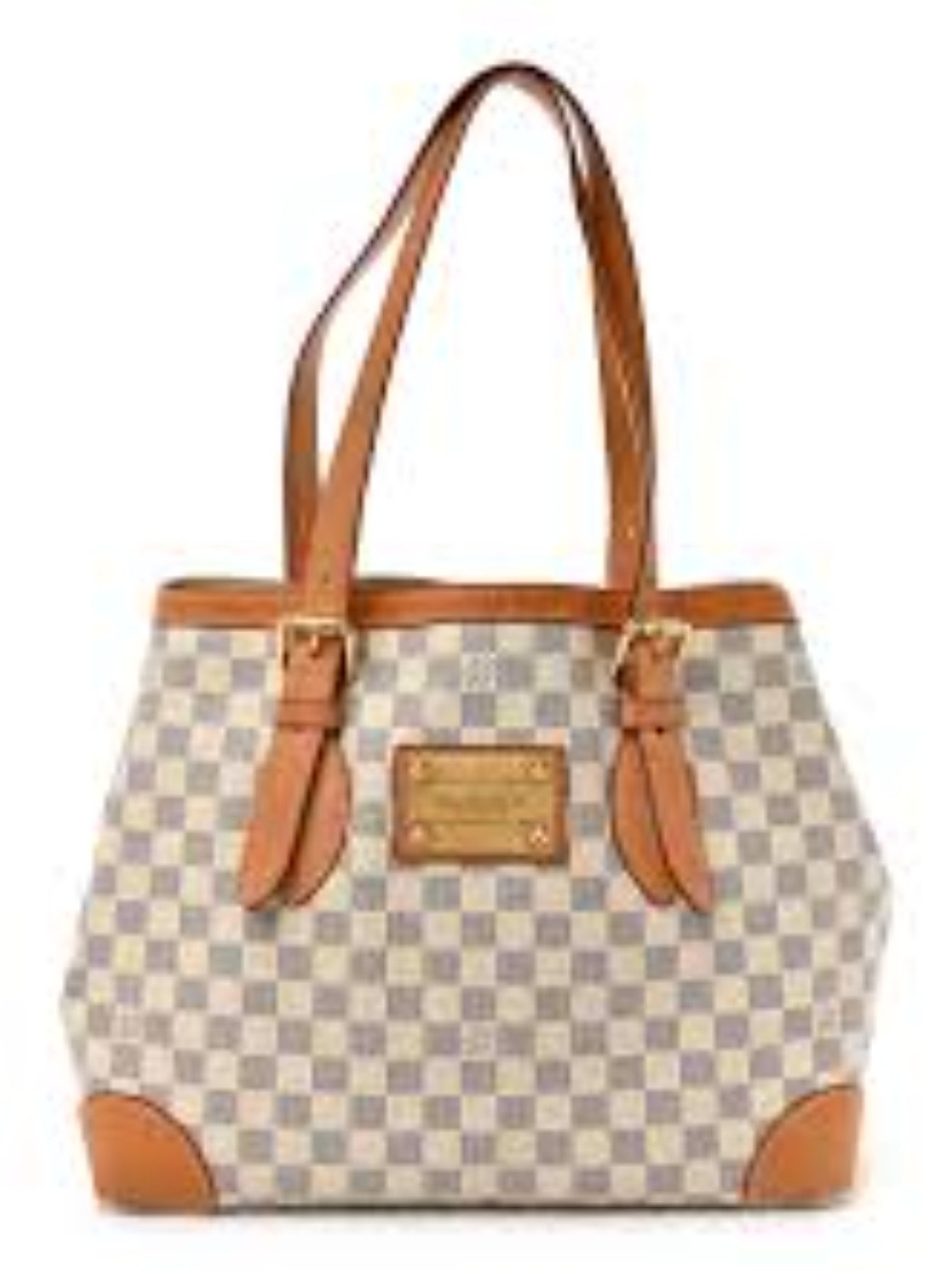 Louis Vuitton Cream and Tan Check Shoulder Bag